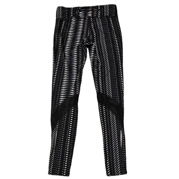 UNDER ARMOUR Leggings Women's Size Small Black White Compression Heat Gear - Picture 2 of 8